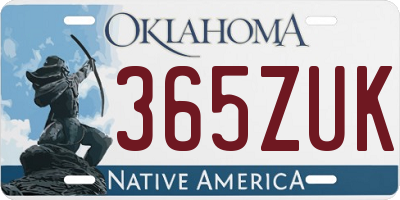 OK license plate 365ZUK