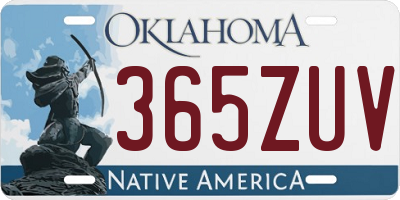 OK license plate 365ZUV