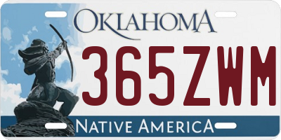 OK license plate 365ZWM