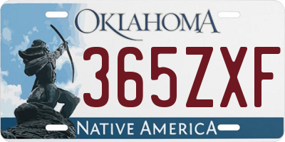 OK license plate 365ZXF