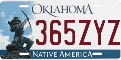 OK license plate 365ZYZ