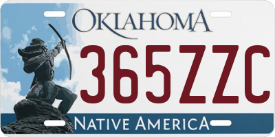 OK license plate 365ZZC