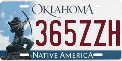 OK license plate 365ZZH