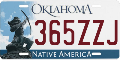 OK license plate 365ZZJ