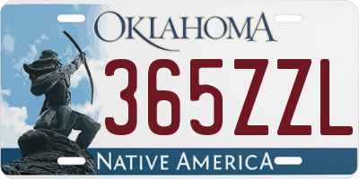 OK license plate 365ZZL