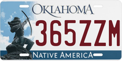 OK license plate 365ZZM