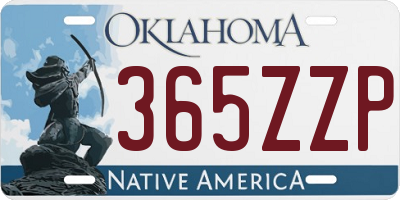 OK license plate 365ZZP