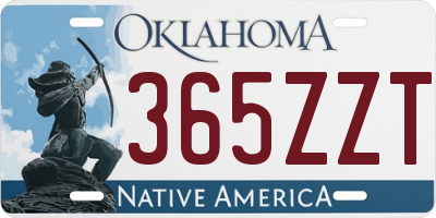 OK license plate 365ZZT