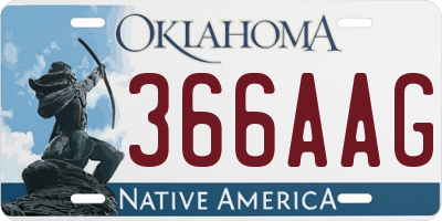 OK license plate 366AAG