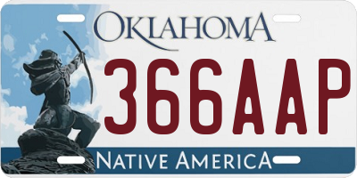 OK license plate 366AAP