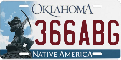 OK license plate 366ABG