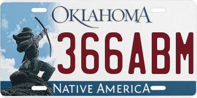 OK license plate 366ABM