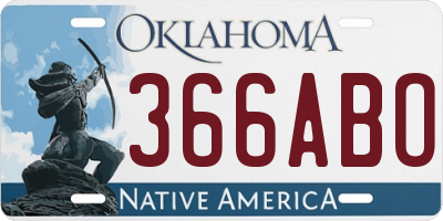 OK license plate 366ABO