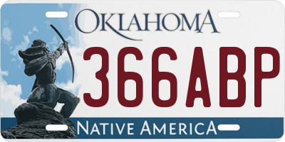 OK license plate 366ABP