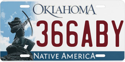 OK license plate 366ABY