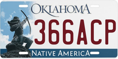 OK license plate 366ACP