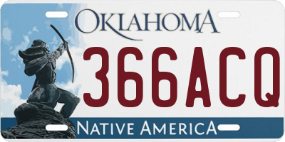 OK license plate 366ACQ