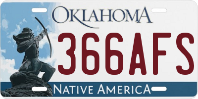 OK license plate 366AFS