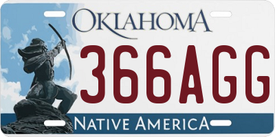 OK license plate 366AGG