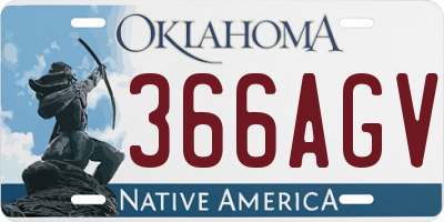 OK license plate 366AGV