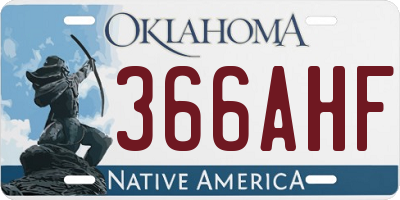 OK license plate 366AHF