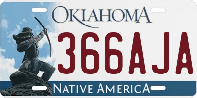OK license plate 366AJA