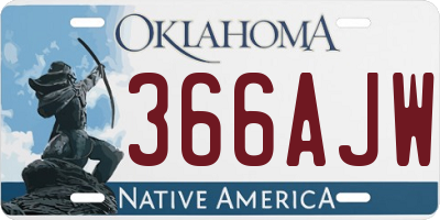 OK license plate 366AJW
