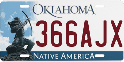OK license plate 366AJX