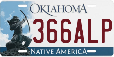OK license plate 366ALP