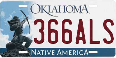 OK license plate 366ALS