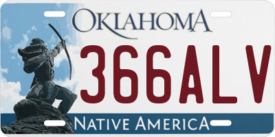 OK license plate 366ALV
