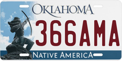 OK license plate 366AMA