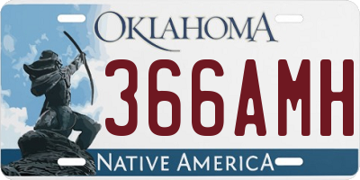 OK license plate 366AMH
