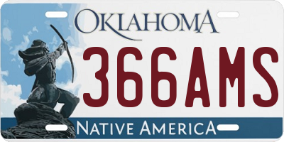 OK license plate 366AMS