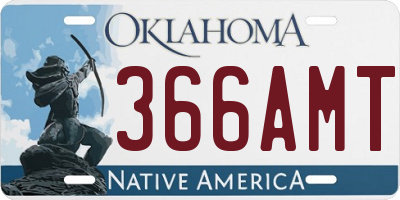 OK license plate 366AMT