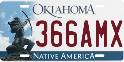OK license plate 366AMX