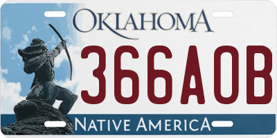 OK license plate 366AOB