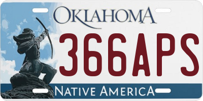 OK license plate 366APS