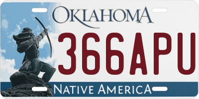 OK license plate 366APU
