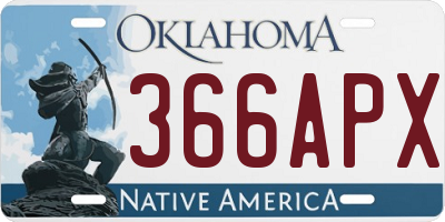 OK license plate 366APX