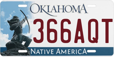 OK license plate 366AQT