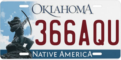OK license plate 366AQU