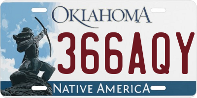 OK license plate 366AQY
