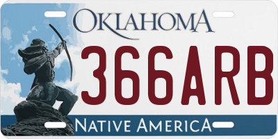 OK license plate 366ARB