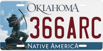 OK license plate 366ARC
