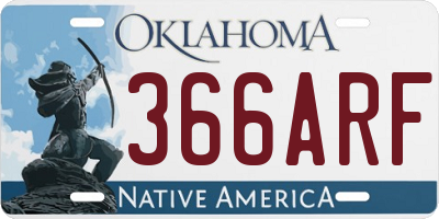 OK license plate 366ARF