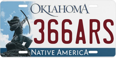 OK license plate 366ARS
