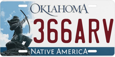 OK license plate 366ARV