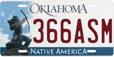 OK license plate 366ASM