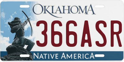 OK license plate 366ASR